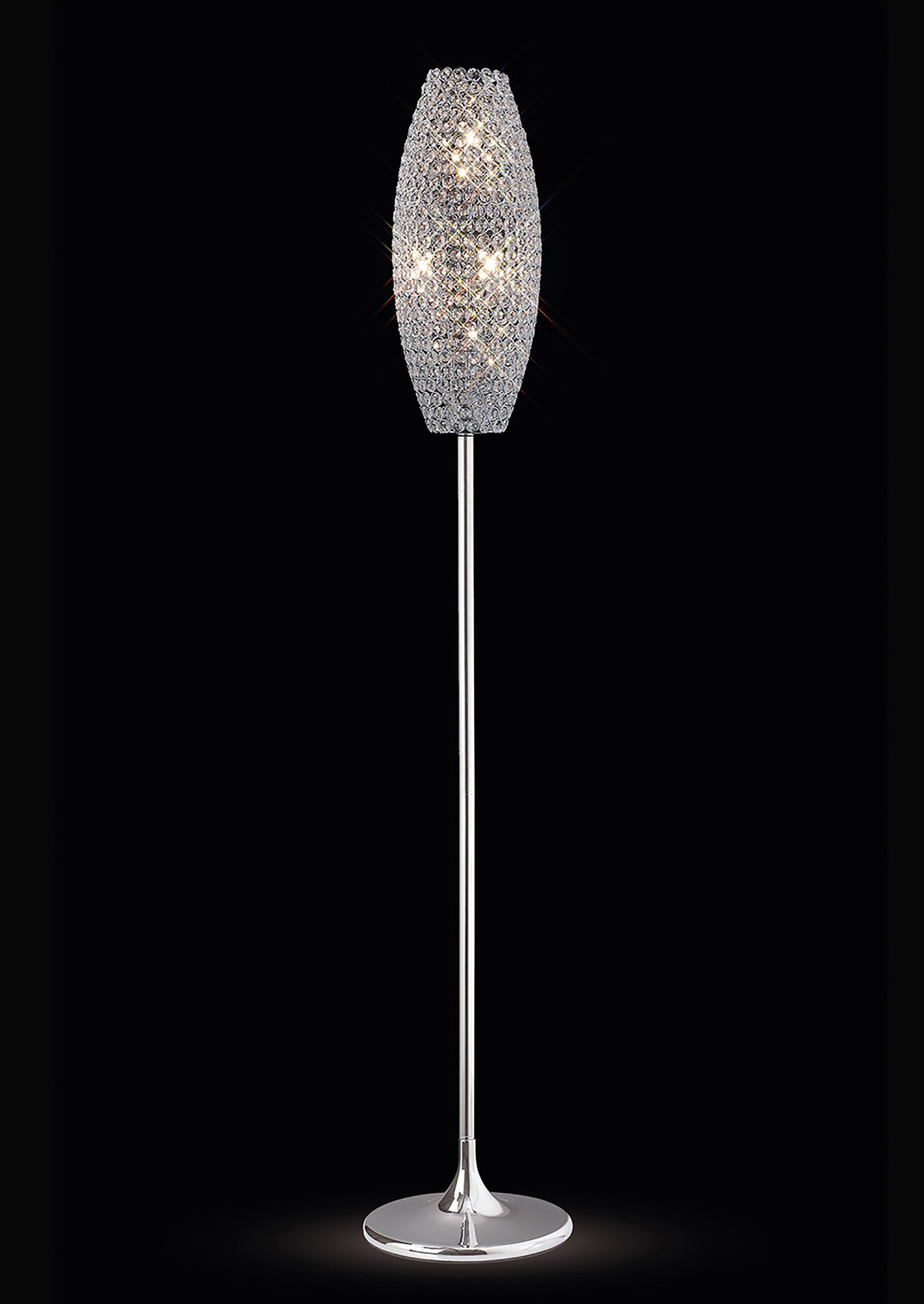 IL30412  Kos Crystal 160cm Floor Lamp 4 Light Polished Chrome